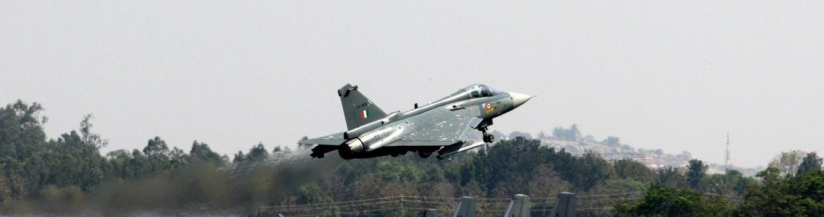 LCA Tejas during carrier hands-free landing trials